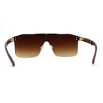 Elegant Rimless Flat Top Mobster Shield Racer Sunglasses