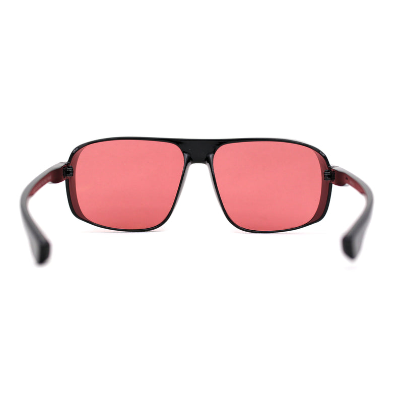 Mens Pimp Color Lens Dimensional Side Visor Plastic Racer Sunglasses