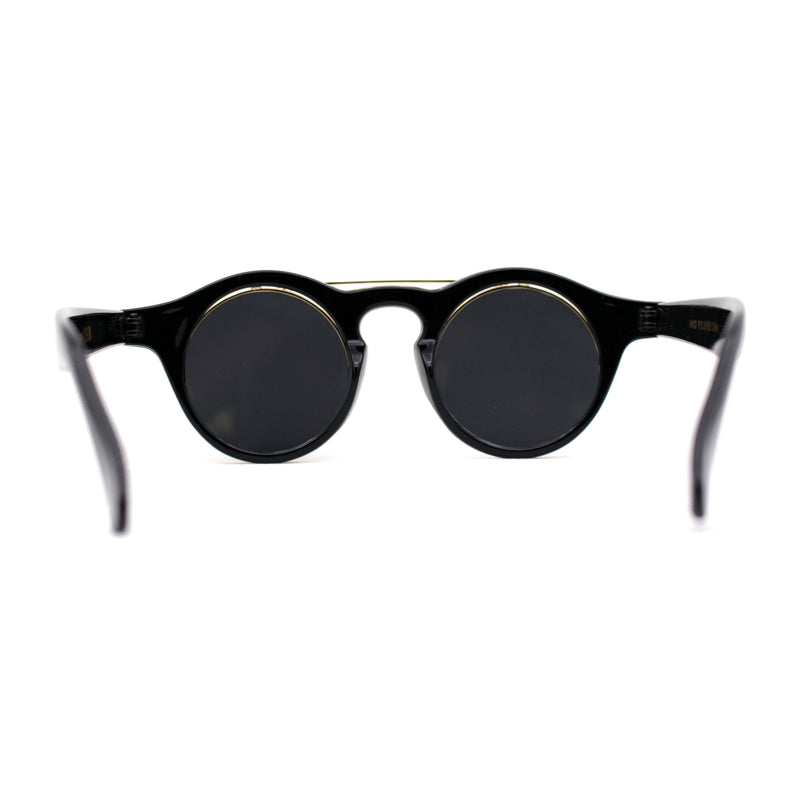 Super Normcore Cool Hipster Flip Up Keyhole Round Sunglasses