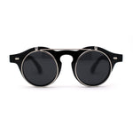 Super Normcore Cool Hipster Flip Up Keyhole Round Sunglasses