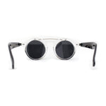 Super Normcore Cool Hipster Flip Up Keyhole Round Sunglasses