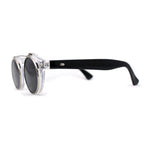 Super Normcore Cool Hipster Flip Up Keyhole Round Sunglasses