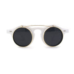 Super Normcore Cool Hipster Flip Up Keyhole Round Sunglasses