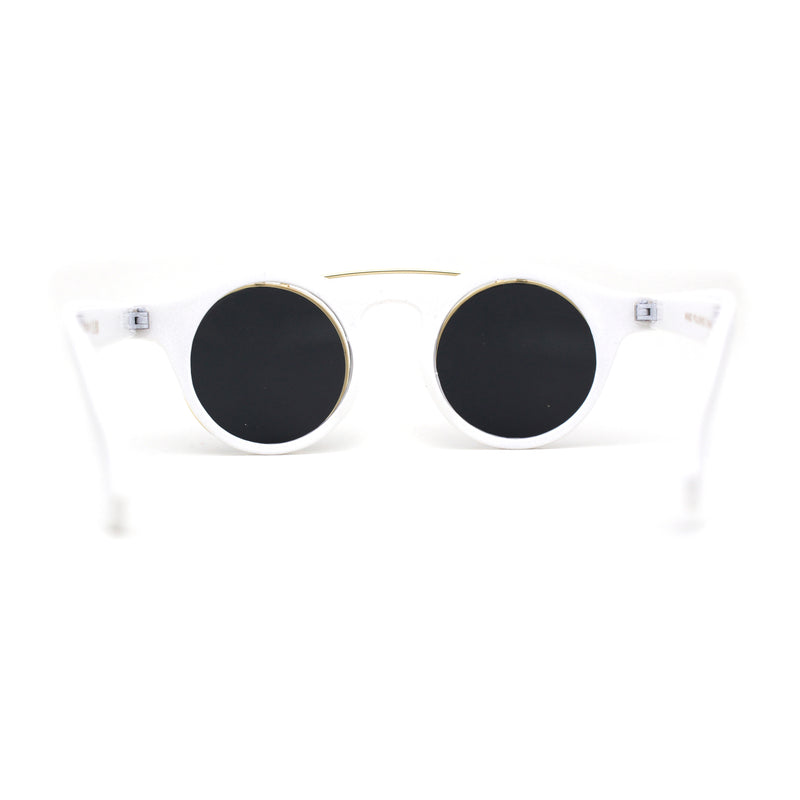 Super Normcore Cool Hipster Flip Up Keyhole Round Sunglasses