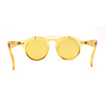 Pop Color Normcore Cool Hipster Flip Up Keyhole Round Sunglasses