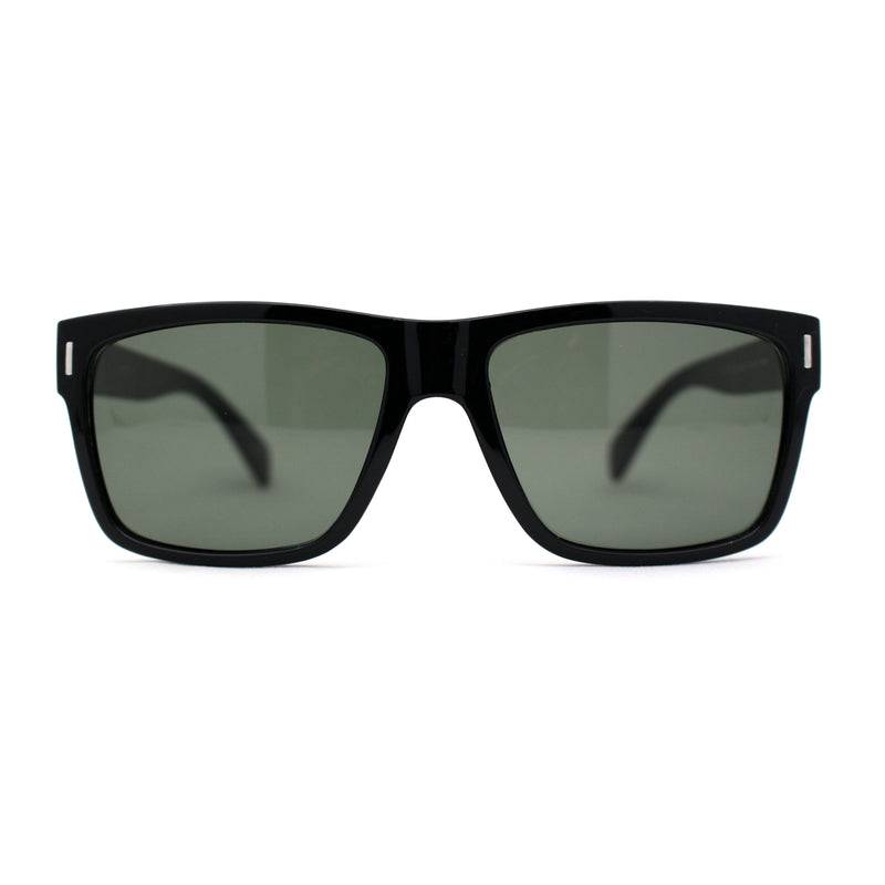 Mens Green Tempered Glass Lens Classy Sport Horn Rim Sunglasses