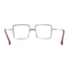 Womens Rhinestone Jewel Frame Oversize Rectangle Metal Clear Lens Eyeglasses