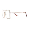 Womens Rhinestone Jewel Frame Oversize Rectangle Metal Clear Lens Eyeglasses