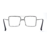 Womens Rhinestone Jewel Frame Oversize Rectangle Metal Clear Lens Eyeglasses