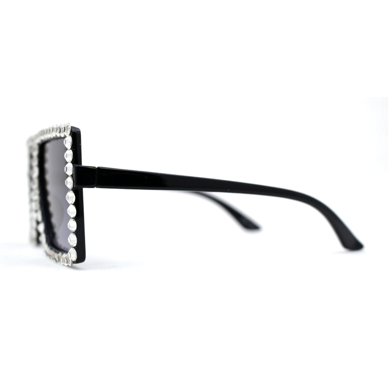 Girls Child Size Large Rhinestone Studded Flat Top Square Mob Sunglasses