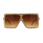 Girls Child Size Large Rhinestone Studded Flat Top Square Mob Sunglasses