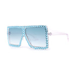 Girls Child Size Large Rhinestone Studded Flat Top Square Mob Sunglasses