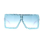 Girls Child Size Large Rhinestone Studded Flat Top Square Mob Sunglasses