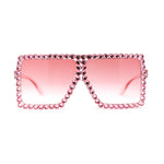 Girls Child Size Large Rhinestone Studded Flat Top Square Mob Sunglasses