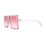 Girls Child Size Large Rhinestone Studded Flat Top Square Mob Sunglasses