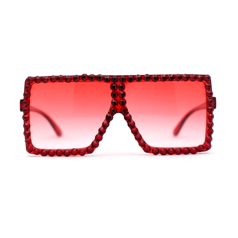 Girls Child Size Large Rhinestone Studded Flat Top Square Mob Sunglasses