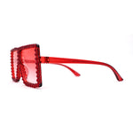 Girls Child Size Large Rhinestone Studded Flat Top Square Mob Sunglasses