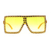 Girls Child Size Large Rhinestone Studded Flat Top Square Mob Sunglasses