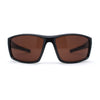 Mens Antiglare Driving Lens Wrap Around Sport Rectangular Plastic Sunglasses Black Brown