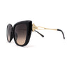 Elegant Rhinestone Fan Jewel Hinge Oversize Square Cat Eye Sunglasses