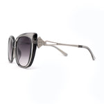 Elegant Rhinestone Fan Jewel Hinge Oversize Square Cat Eye Sunglasses