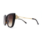 Elegant Rhinestone Fan Jewel Hinge Oversize Square Cat Eye Sunglasses