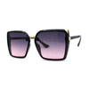 Womens Metal Bridge Oversize Rectangle Butterfly Diva Sunglasses