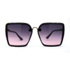 Womens Metal Bridge Oversize Rectangle Butterfly Diva Sunglasses