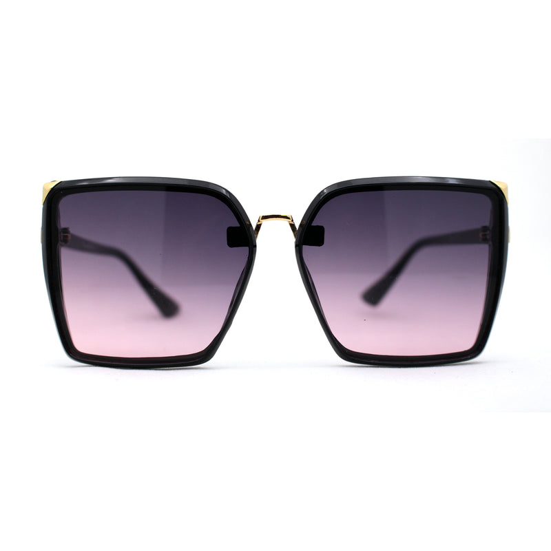 Womens Metal Bridge Oversize Rectangle Butterfly Diva Sunglasses