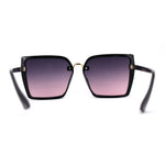 Womens Metal Bridge Oversize Rectangle Butterfly Diva Sunglasses