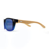 Mens Bamboo Wood Arm Rectangle Sport Biker Style Sunglasses