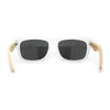 Mens Bamboo Wood Arm Rectangle Sport Biker Style Sunglasses