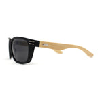 Mens Bamboo Wood Arm Rectangle Sport Biker Style Sunglasses