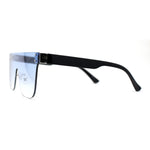 Retro Rimless Shield Horn Rim Mono Block Lens Rectangle Sunglasses