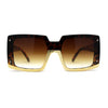 Womens Bottom Half Rim Trim Shield Mod Rectangle Fashion Sunglasses