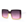 Womens Bottom Half Rim Trim Shield Mod Rectangle Fashion Sunglasses