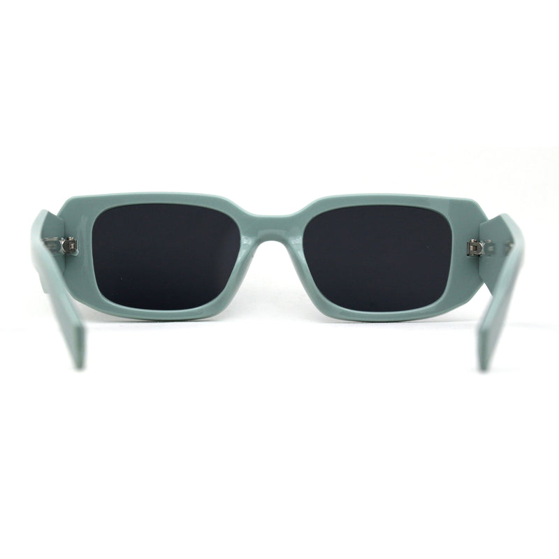 Womens Dimensional Geometric Diamond Cut Mod Rectangle Sunglasses