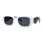 Womens Dimensional Geometric Diamond Cut Mod Rectangle Sunglasses