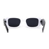 Womens Dimensional Geometric Diamond Cut Mod Rectangle Sunglasses