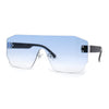 Oversize Flat Top Panel Mono Block Shield Lens Sunglasses