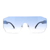 Oversize Flat Top Panel Mono Block Shield Lens Sunglasses