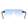 Oversize Flat Top Panel Mono Block Shield Lens Sunglasses