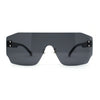 Oversize Flat Top Panel Mono Block Shield Lens Sunglasses