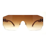 Oversize Flat Top Panel Mono Block Shield Lens Sunglasses