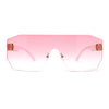 Oversize Flat Top Panel Mono Block Shield Lens Sunglasses