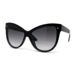 Womens Oversize Cat Eye Chic Horn Rim Shield Sunglasses