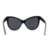 Womens Oversize Cat Eye Chic Horn Rim Shield Sunglasses