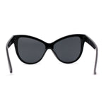 Womens Oversize Cat Eye Chic Horn Rim Shield Sunglasses