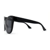 Womens Oversize Cat Eye Chic Horn Rim Shield Sunglasses