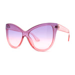 Womens Oversize Cat Eye Chic Horn Rim Shield Sunglasses